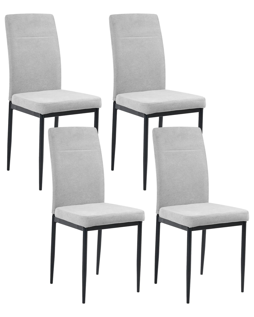 Set of 4 Dining Chairs RINER Fabric Grey