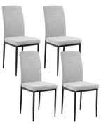 Set of 4 Dining Chairs RINER Fabric Grey