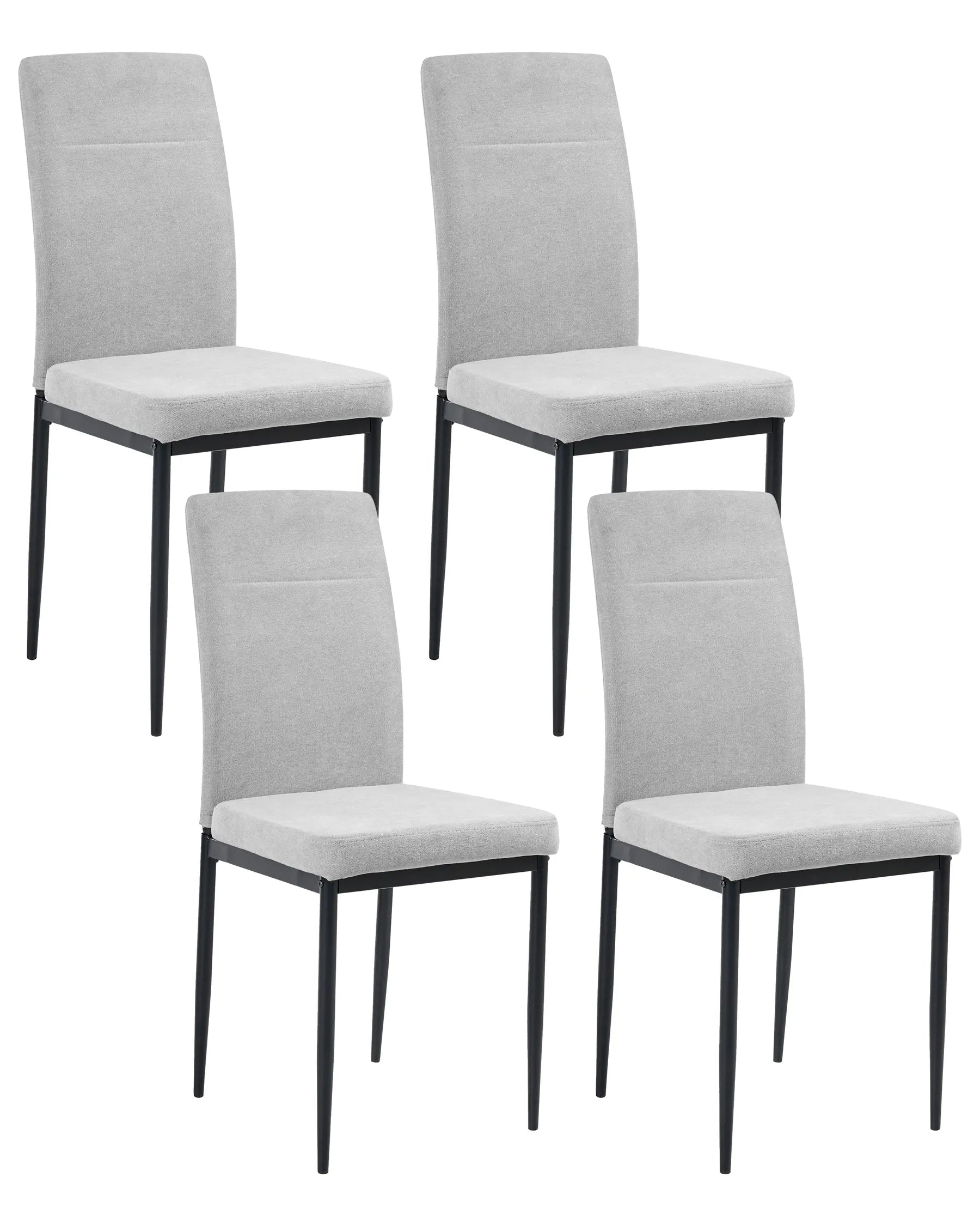 Set of 4 Dining Chairs RINER Fabric Grey