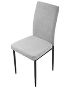 Set of 4 Dining Chairs RINER Fabric Grey