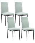 Set of 4 Dining Chairs RINER Fabric Light Green