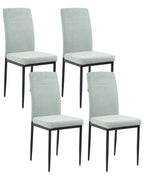 Set of 4 Dining Chairs RINER Fabric Light Green