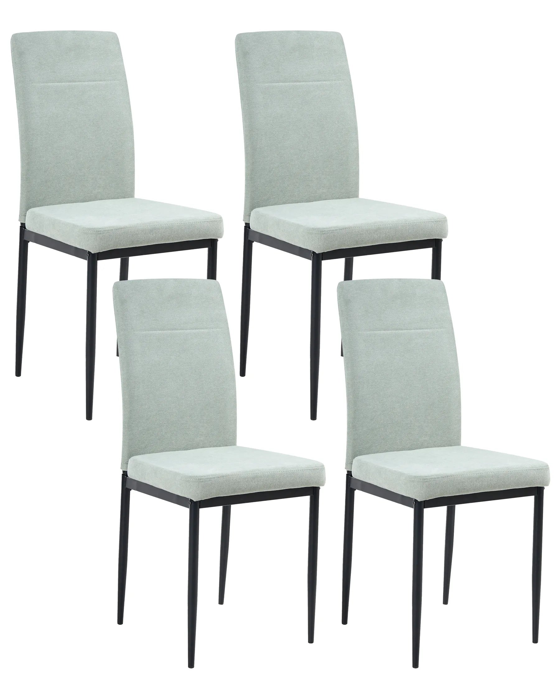 Set of 4 Dining Chairs RINER Fabric Light Green