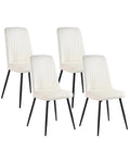 Set of 4 Dining Chairs KIRBY Velvet Off-White