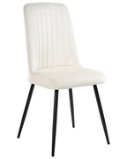 Set of 4 Dining Chairs KIRBY Velvet Off-White