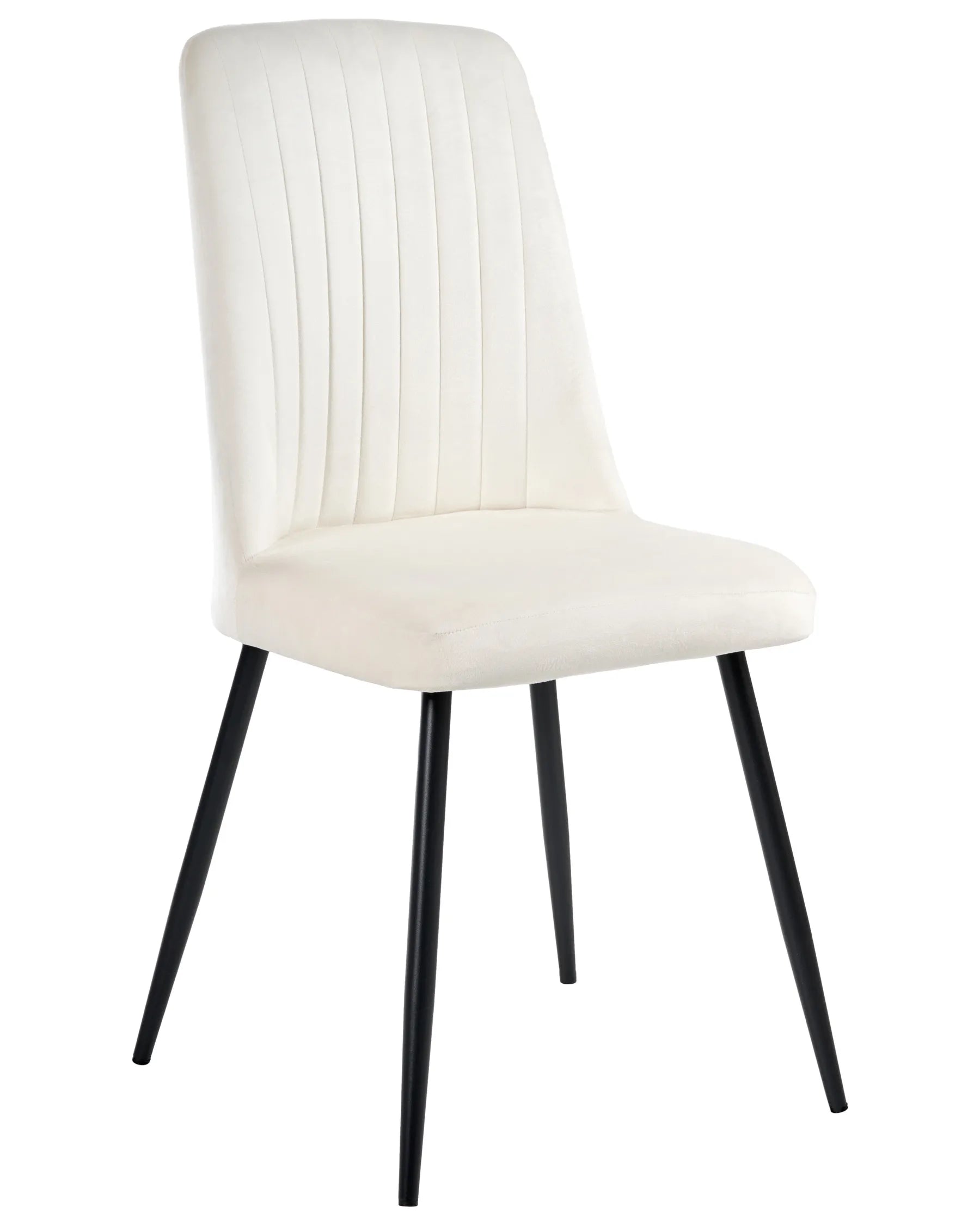Set of 4 Dining Chairs KIRBY Velvet Off-White