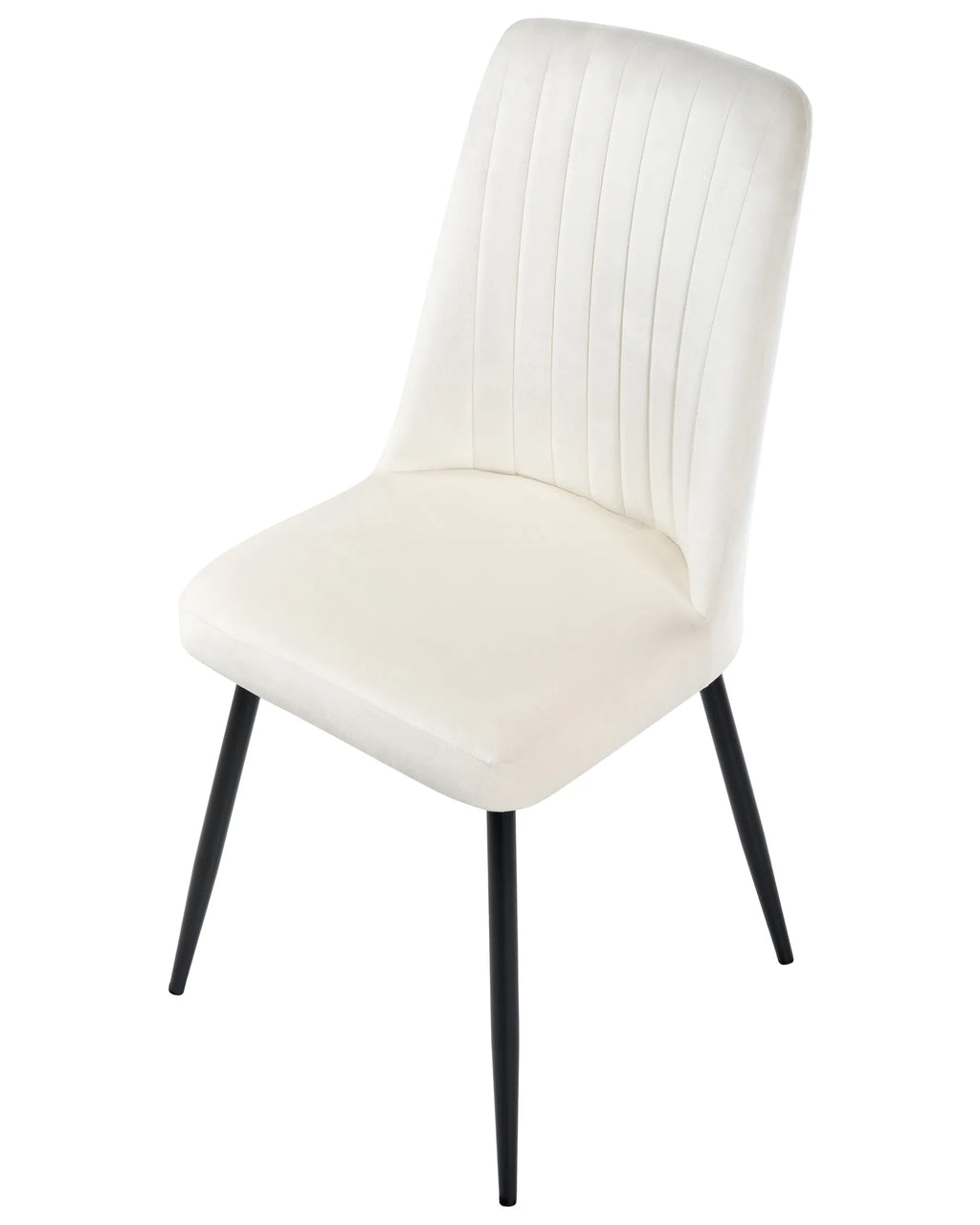 Set of 4 Dining Chairs KIRBY Velvet Off-White