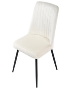 Set of 4 Dining Chairs KIRBY Velvet Off-White