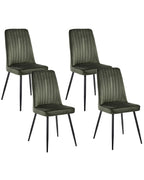 Set of 4 Dining Chairs KIRBY Velvet Dark Green