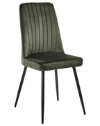 Set of 4 Dining Chairs KIRBY Velvet Dark Green