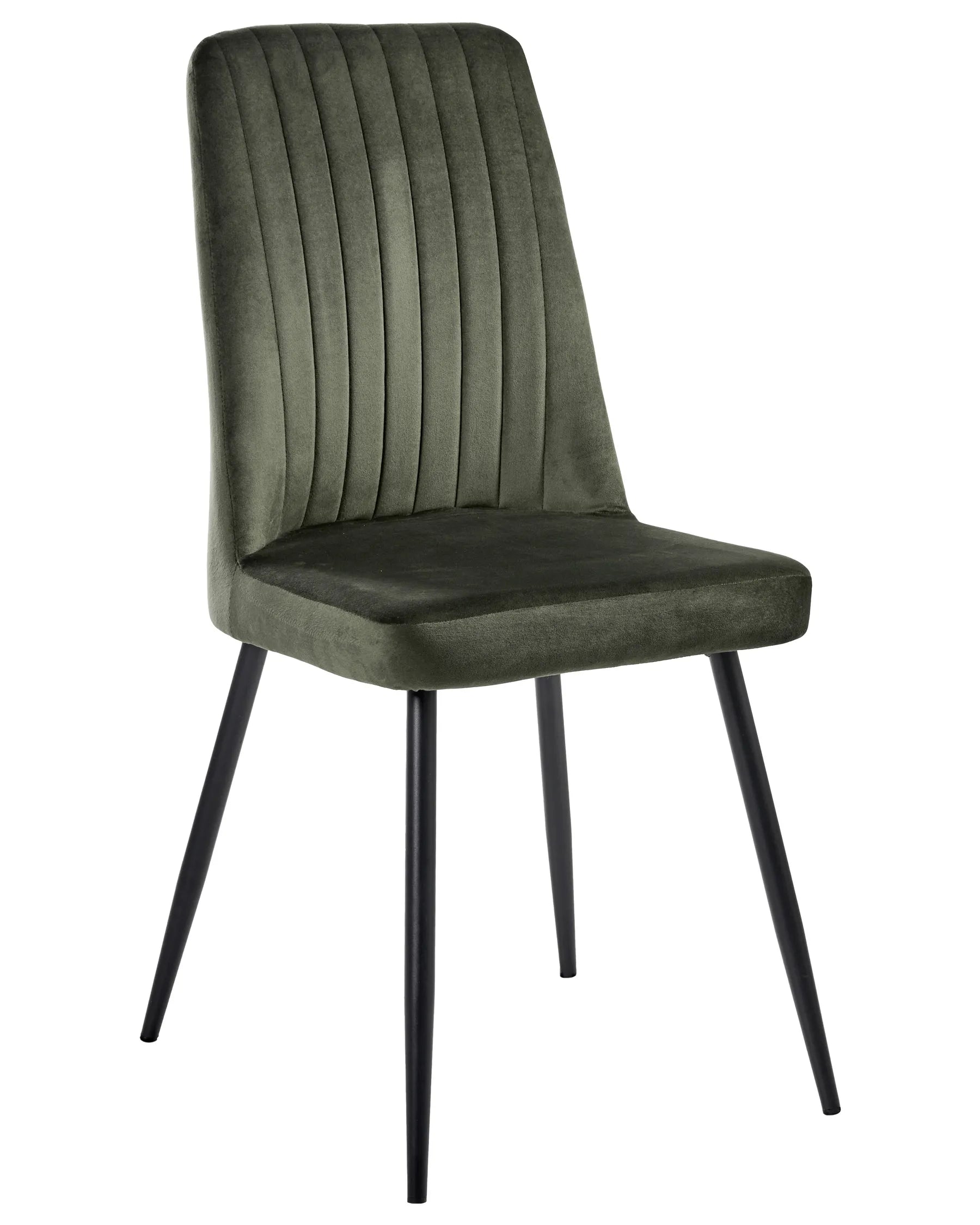 Set of 4 Dining Chairs KIRBY Velvet Dark Green