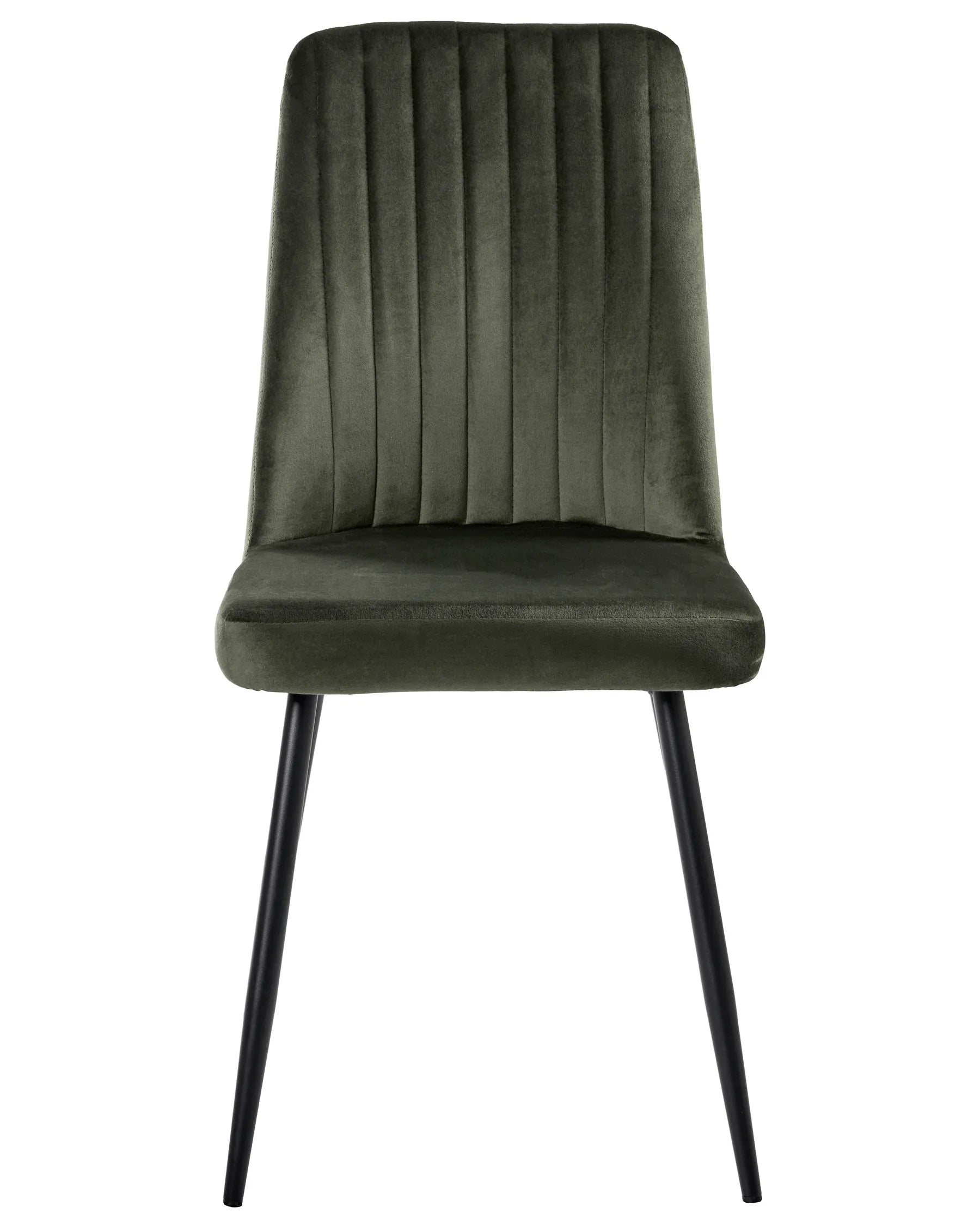 Set of 4 Dining Chairs KIRBY Velvet Dark Green