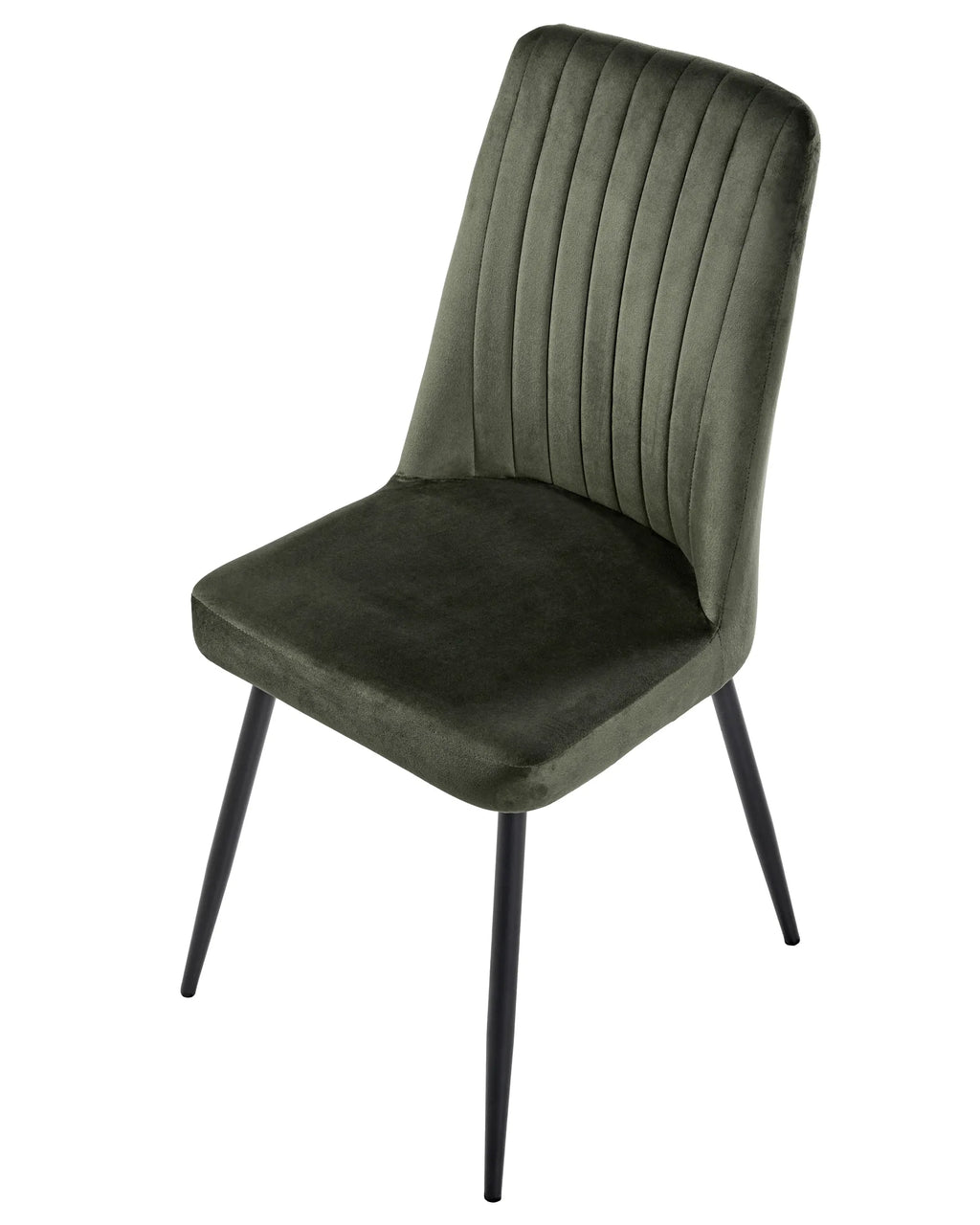Set of 4 Dining Chairs KIRBY Velvet Dark Green