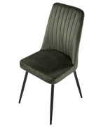 Set of 4 Dining Chairs KIRBY Velvet Dark Green
