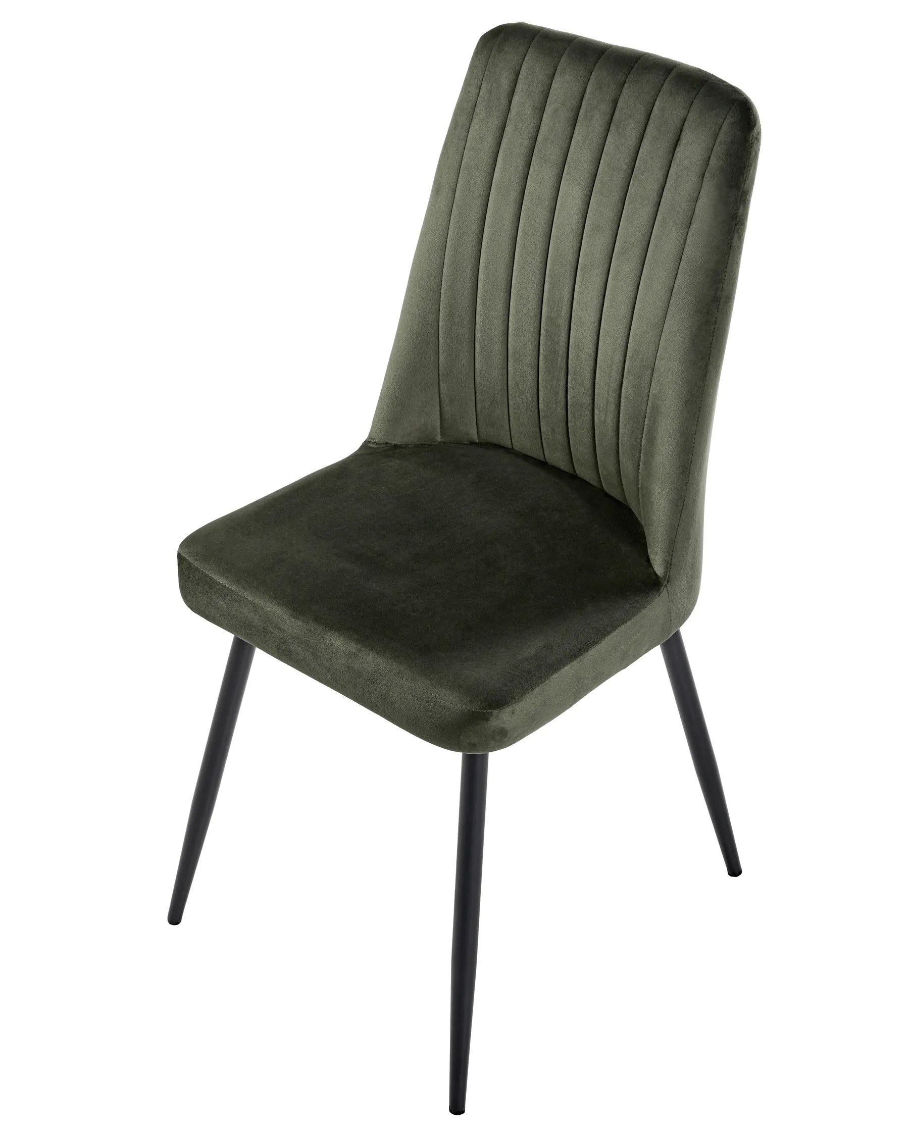 Set of 4 Dining Chairs KIRBY Velvet Dark Green