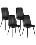 Set of 4 Dining Chairs KIRBY Velvet Black