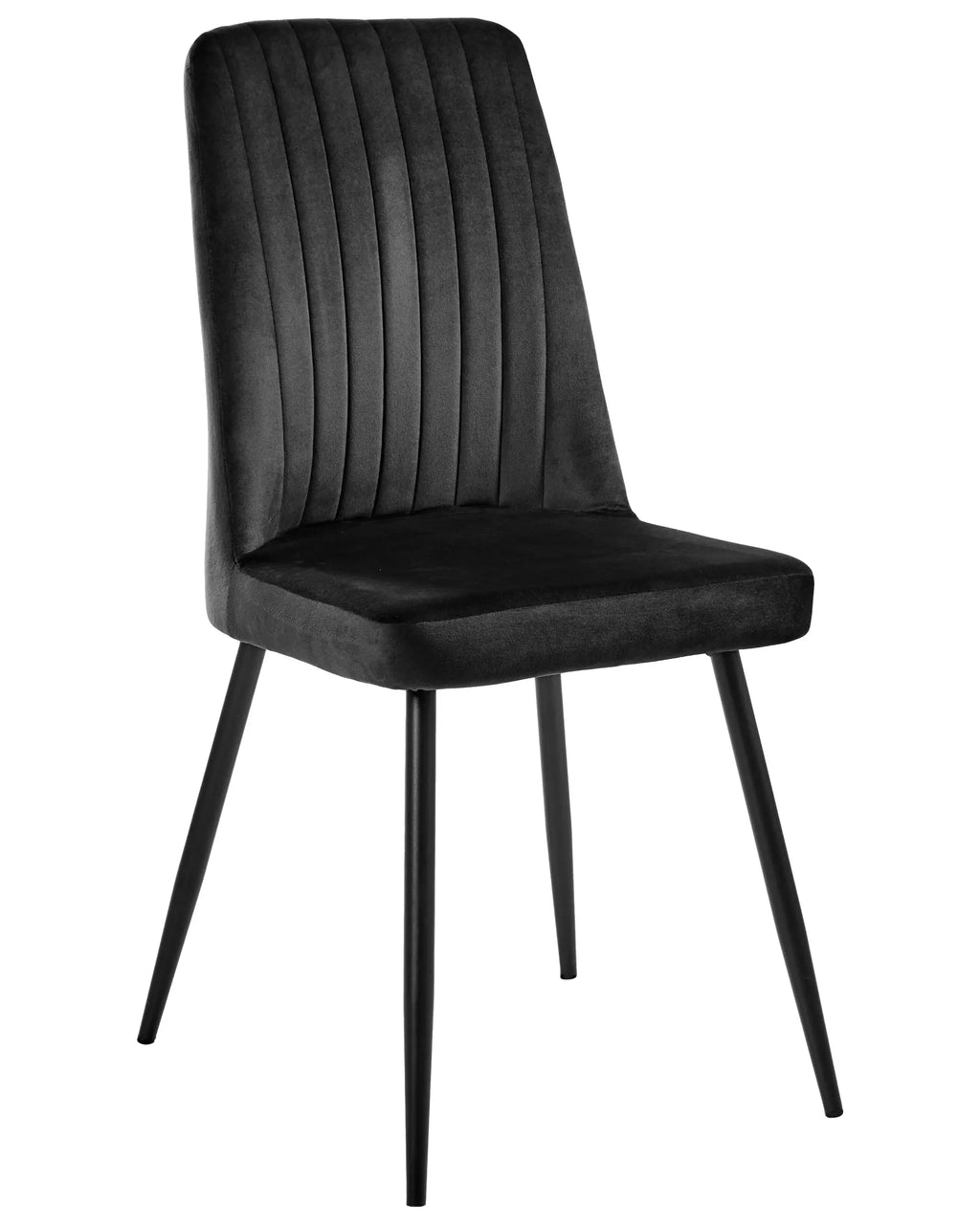 Set of 4 Dining Chairs KIRBY Velvet Black