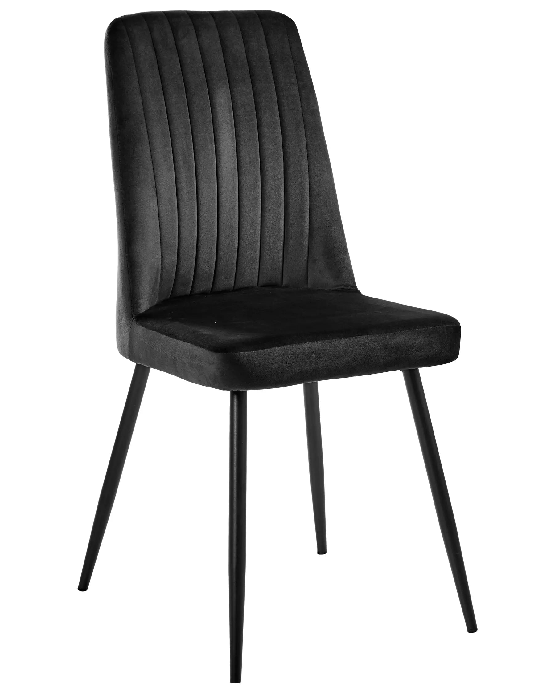 Set of 4 Dining Chairs KIRBY Velvet Black