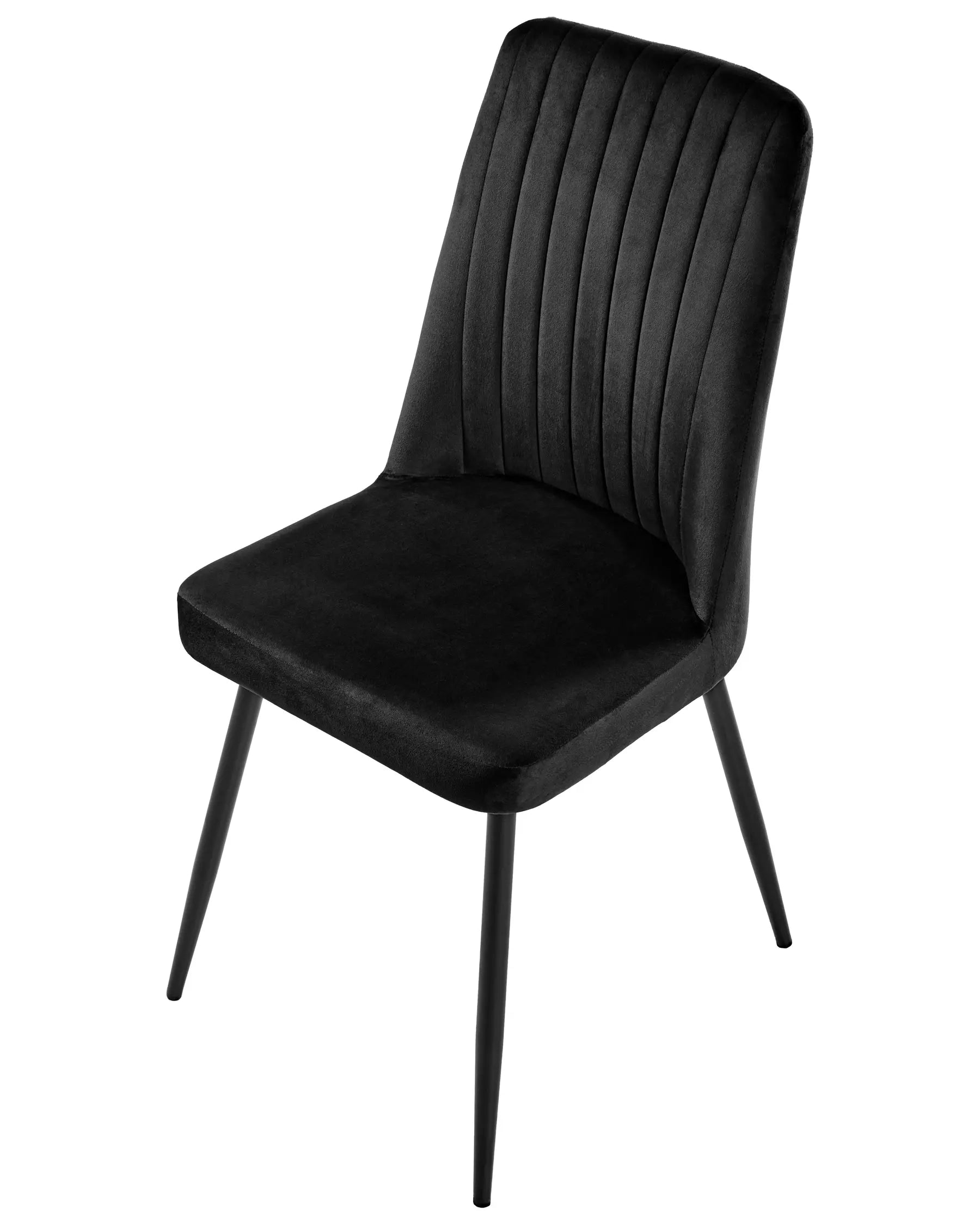 Set of 4 Dining Chairs KIRBY Velvet Black