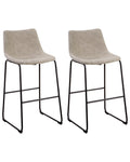 Set of 2 Bar Chairs FRANKS Beige