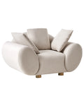 Armchair RINGEL with Cushions Fabric Light Beige