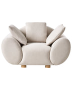 Armchair RINGEL with Cushions Fabric Light Beige