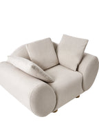 Armchair RINGEL with Cushions Fabric Light Beige