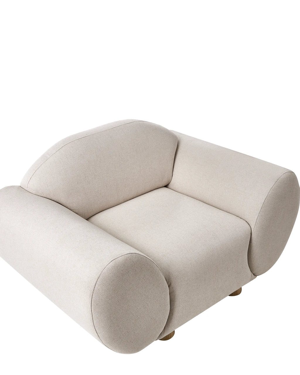 Armchair RINGEL with Cushions Fabric Light Beige