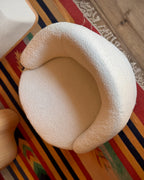 Swivel Armchair DAVIK Boucle Off-White