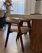 Set of 2 Dining Chairs ONECO Wood Dark Brown