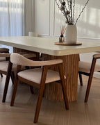 Set of 2 Dining Chairs ONECO Wood Dark Brown