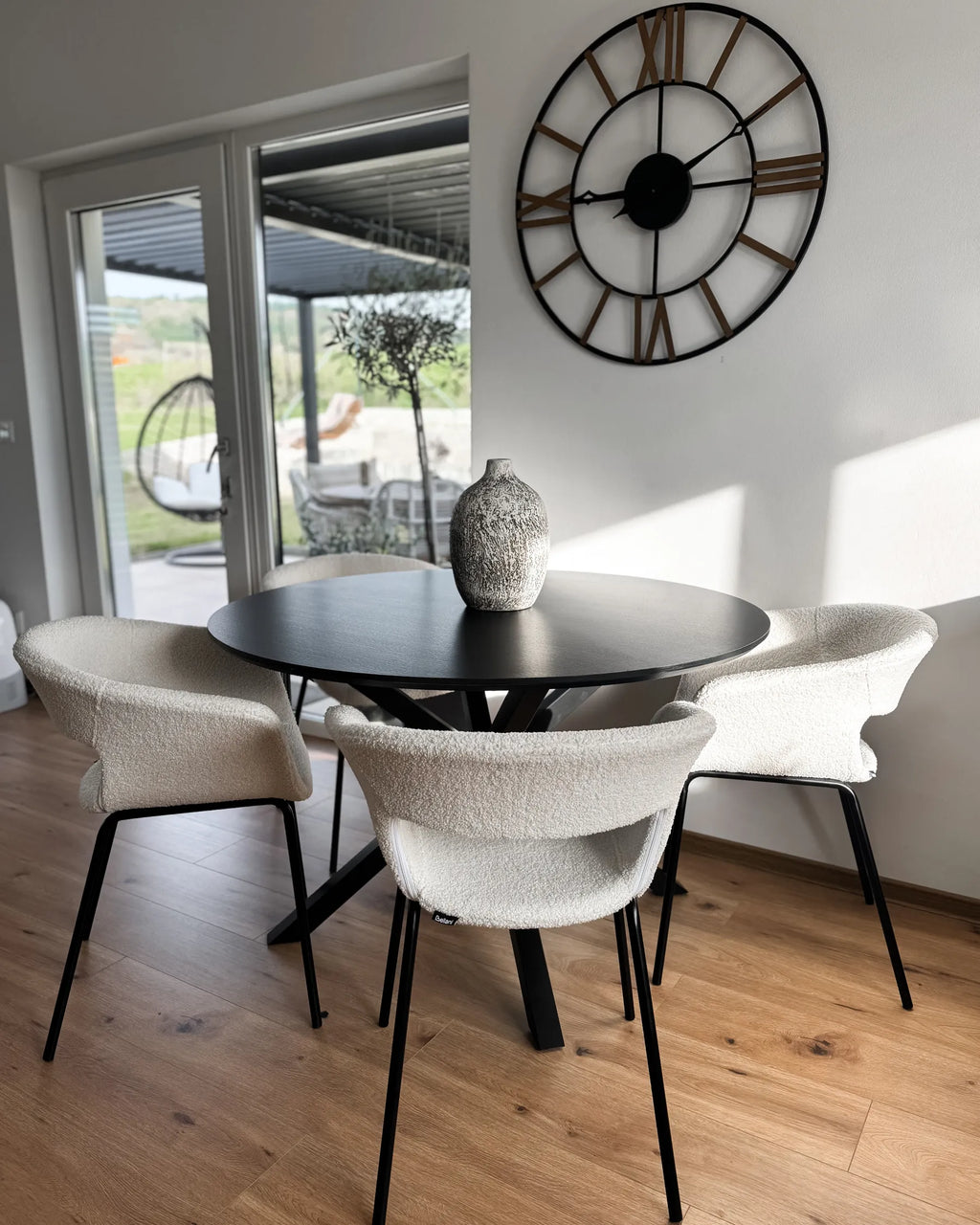 Dining Table FITZROY Black 120 cm 120 cm