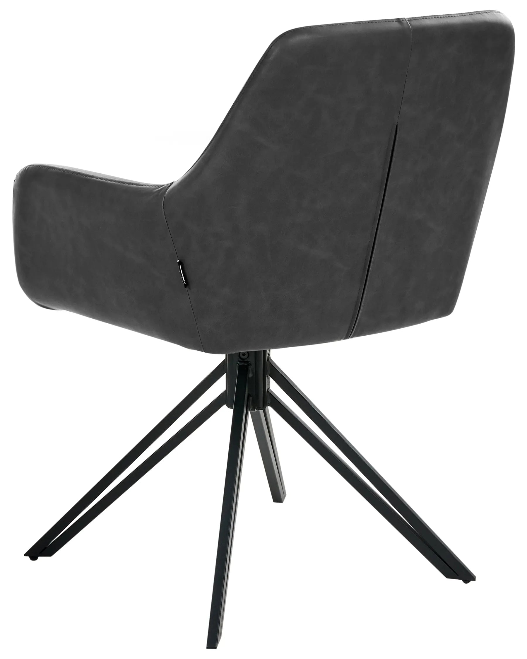 Set of 2 Dining Chairs Swivel SANSARC Faux Leather Black