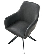 Set of 2 Dining Chairs Swivel SANSARC Faux Leather Black