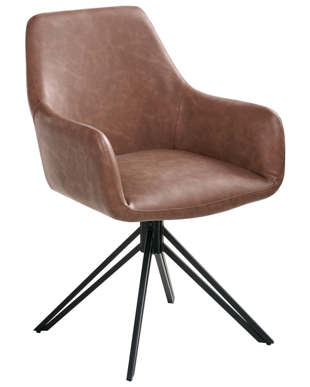 Set of 2 Dining Chairs SANSARC Faux Leather Brown