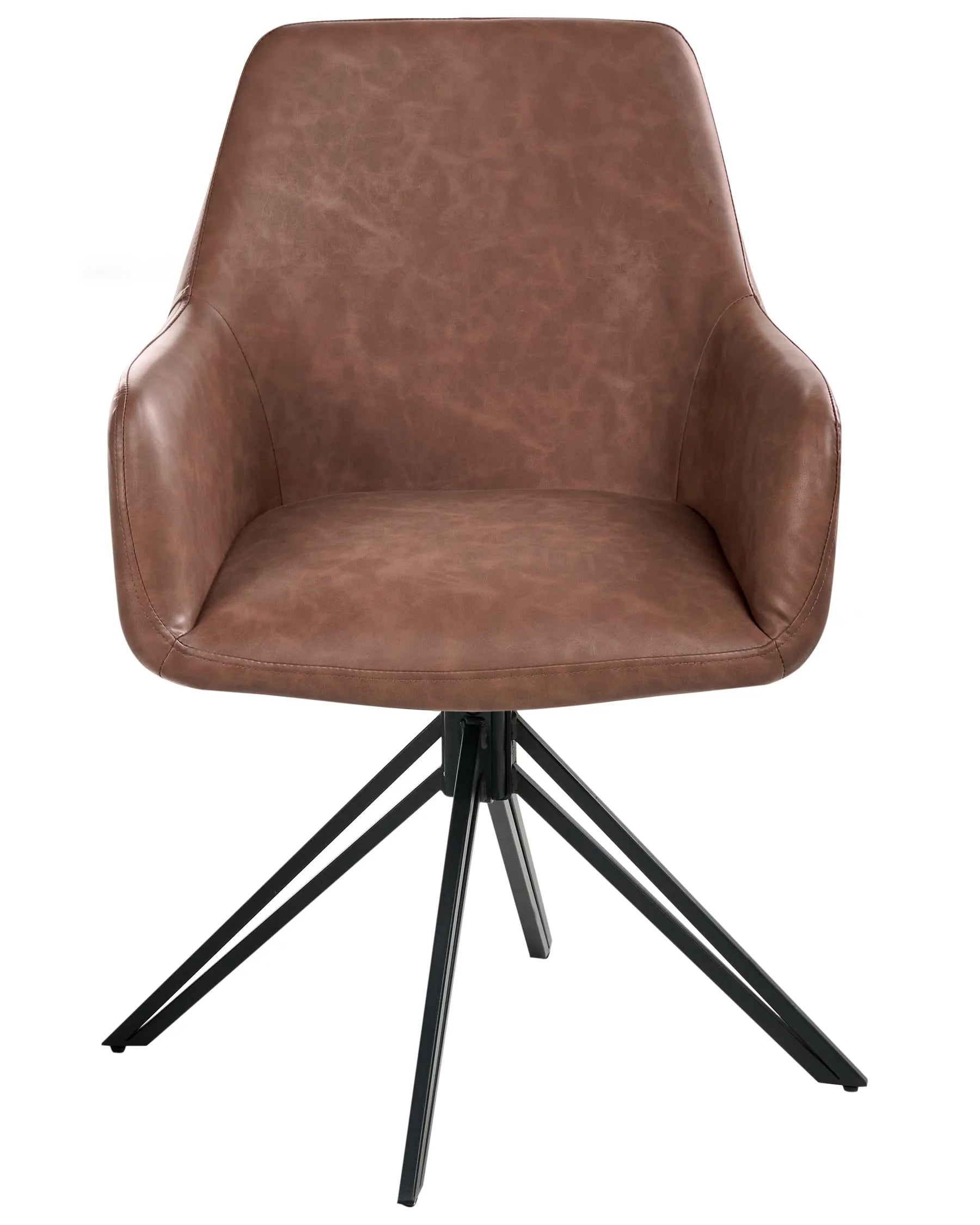 Set of 2 Dining Chairs SANSARC Faux Leather Brown