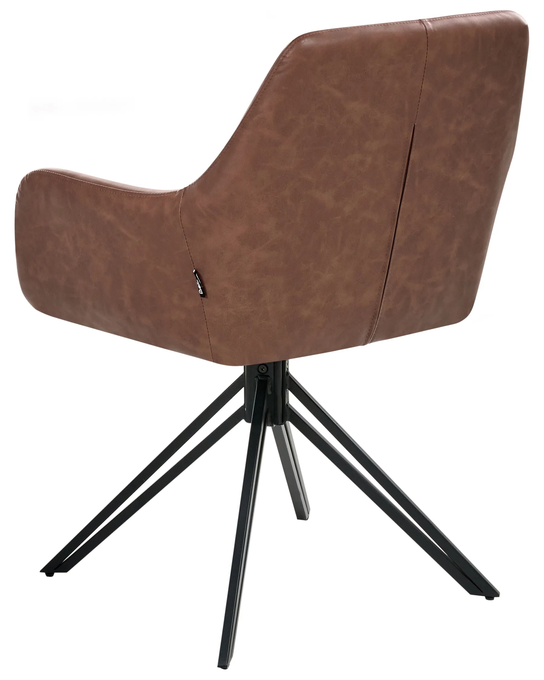 Set of 2 Dining Chairs SANSARC Faux Leather Brown