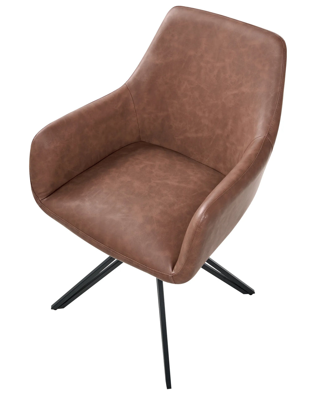 Set of 2 Dining Chairs SANSARC Faux Leather Brown