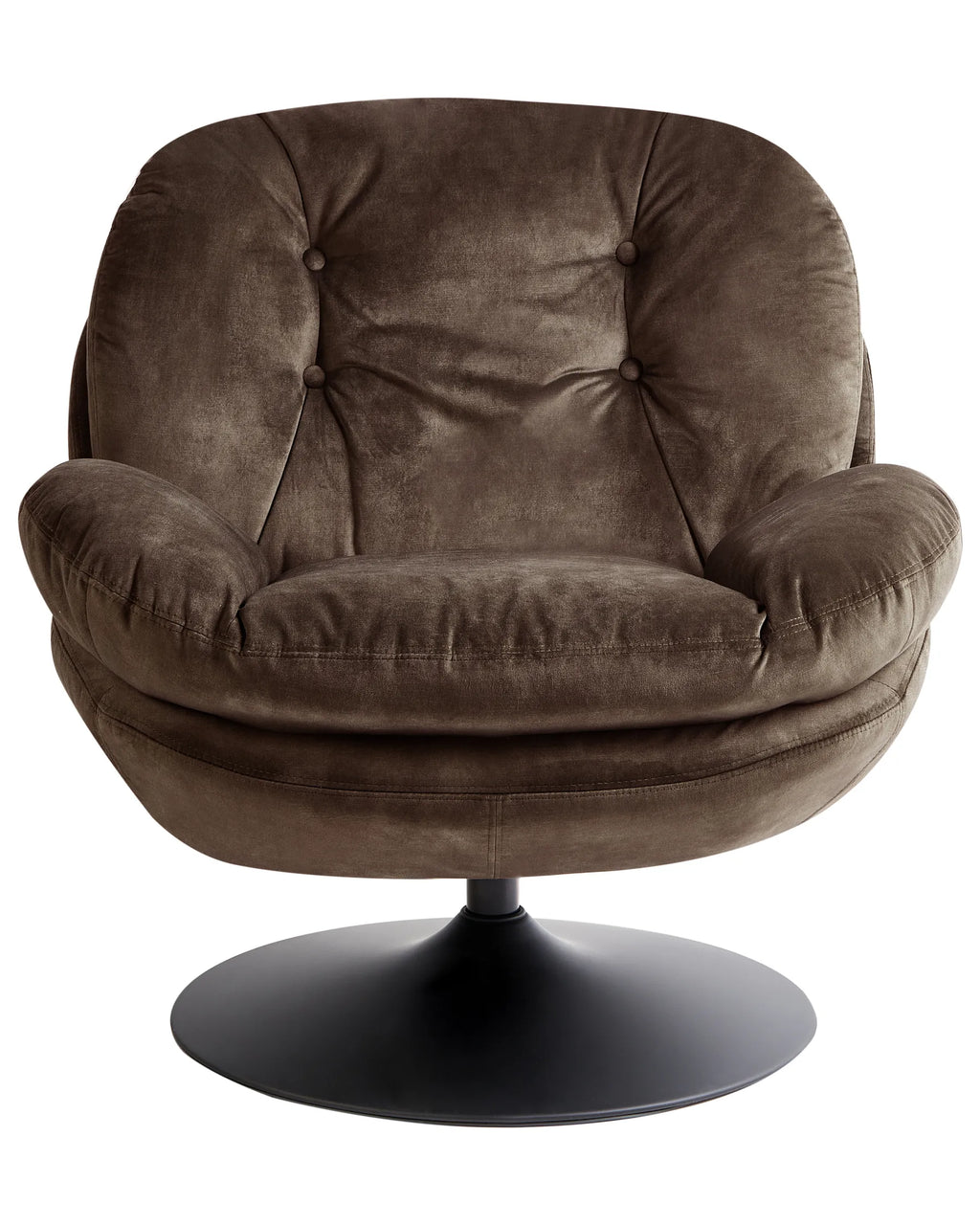 Swivel Armchair NOLVIK Velvet Dark Brown