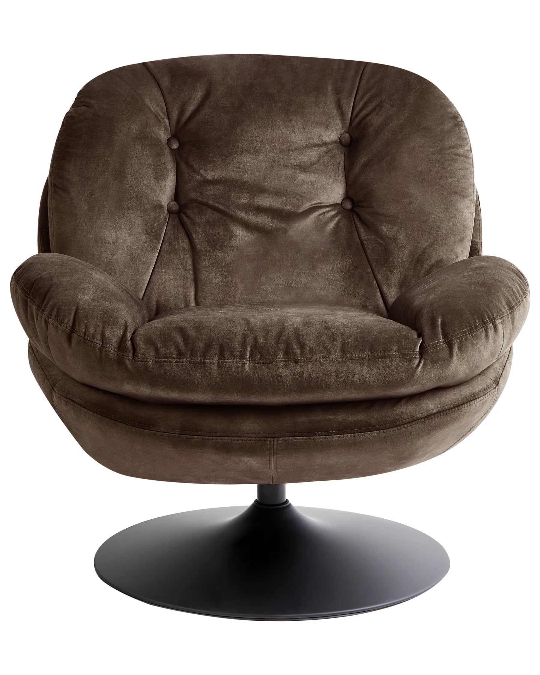 Swivel Armchair NOLVIK Velvet Dark Brown