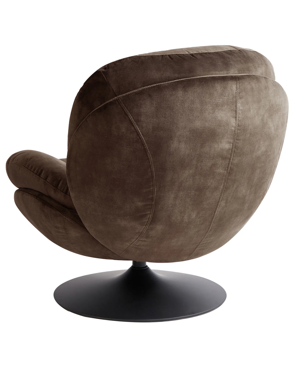 Swivel Armchair NOLVIK Velvet Dark Brown