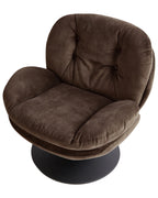 Swivel Armchair NOLVIK Velvet Dark Brown