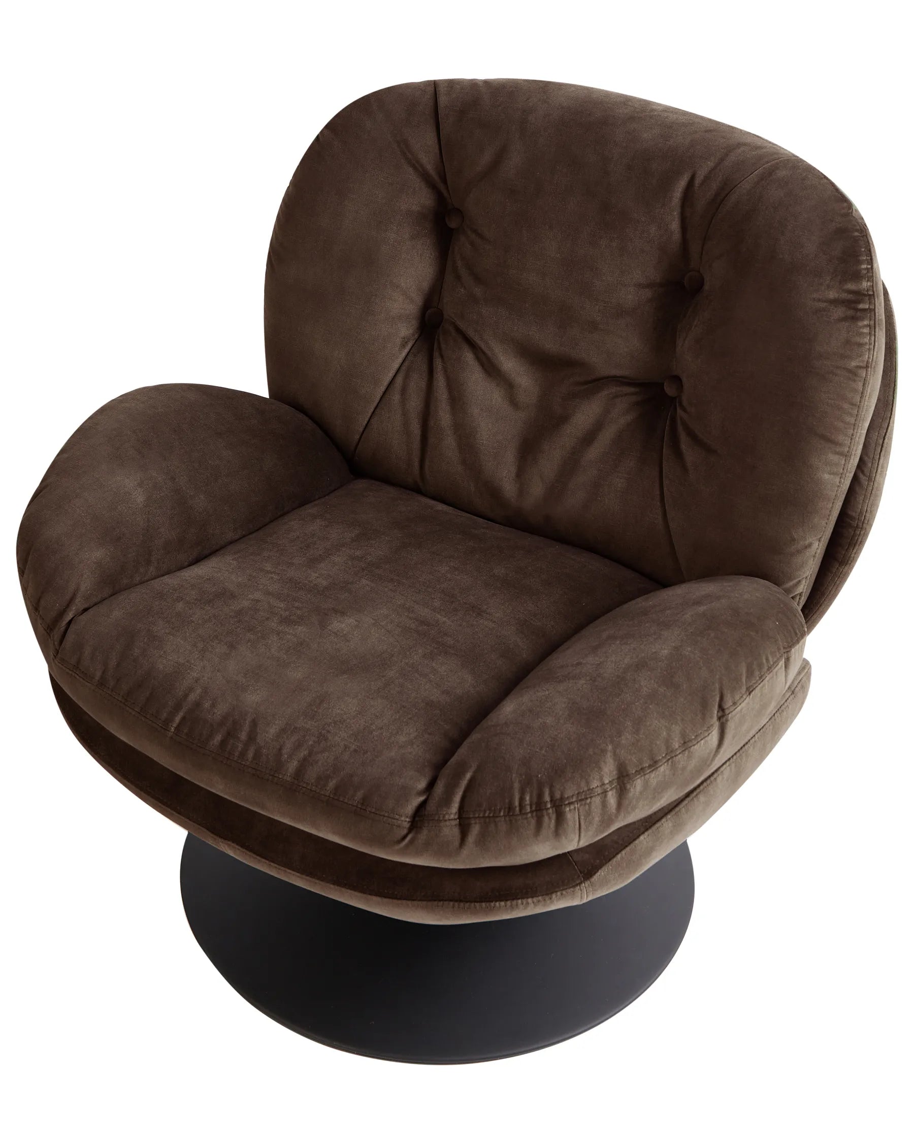 Swivel Armchair NOLVIK Velvet Dark Brown