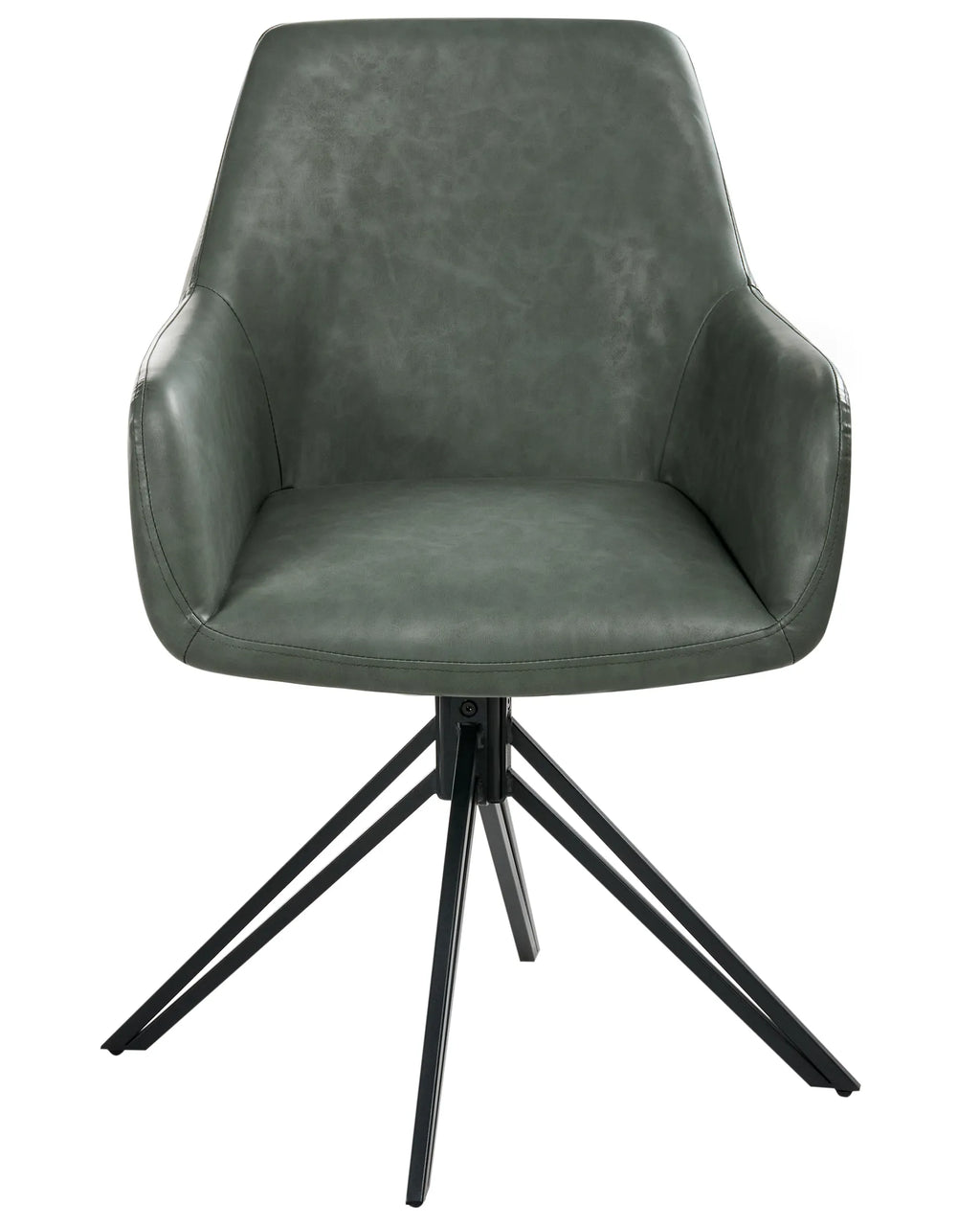 Set of 2 Dining Chairs SANSARC Faux Leather Dark Green