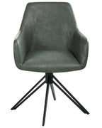 Set of 2 Dining Chairs SANSARC Faux Leather Dark Green