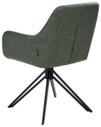 Set of 2 Dining Chairs SANSARC Faux Leather Dark Green