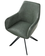 Set of 2 Dining Chairs SANSARC Faux Leather Dark Green