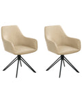 Set of 2 Dining Chairs SANSARC Faux Leather Beige