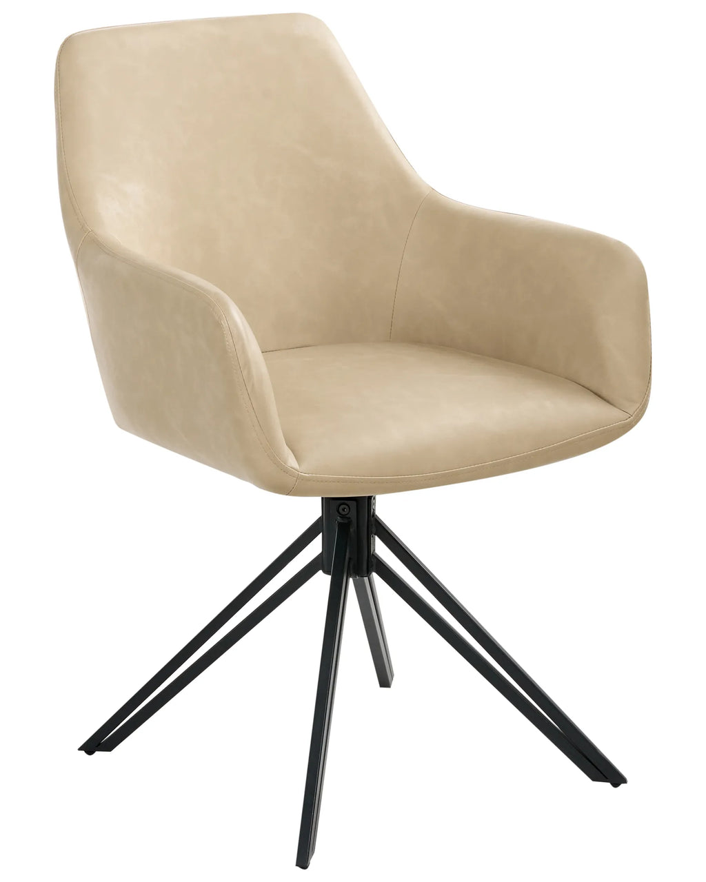 Set of 2 Dining Chairs SANSARC Faux Leather Beige