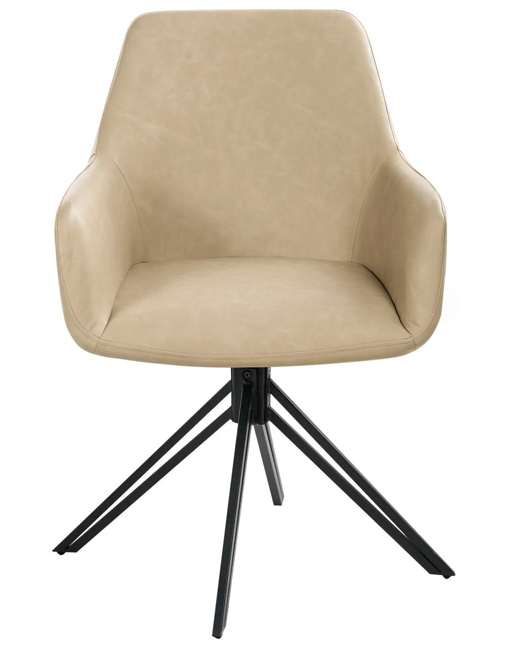 Set of 2 Dining Chairs SANSARC Faux Leather Beige